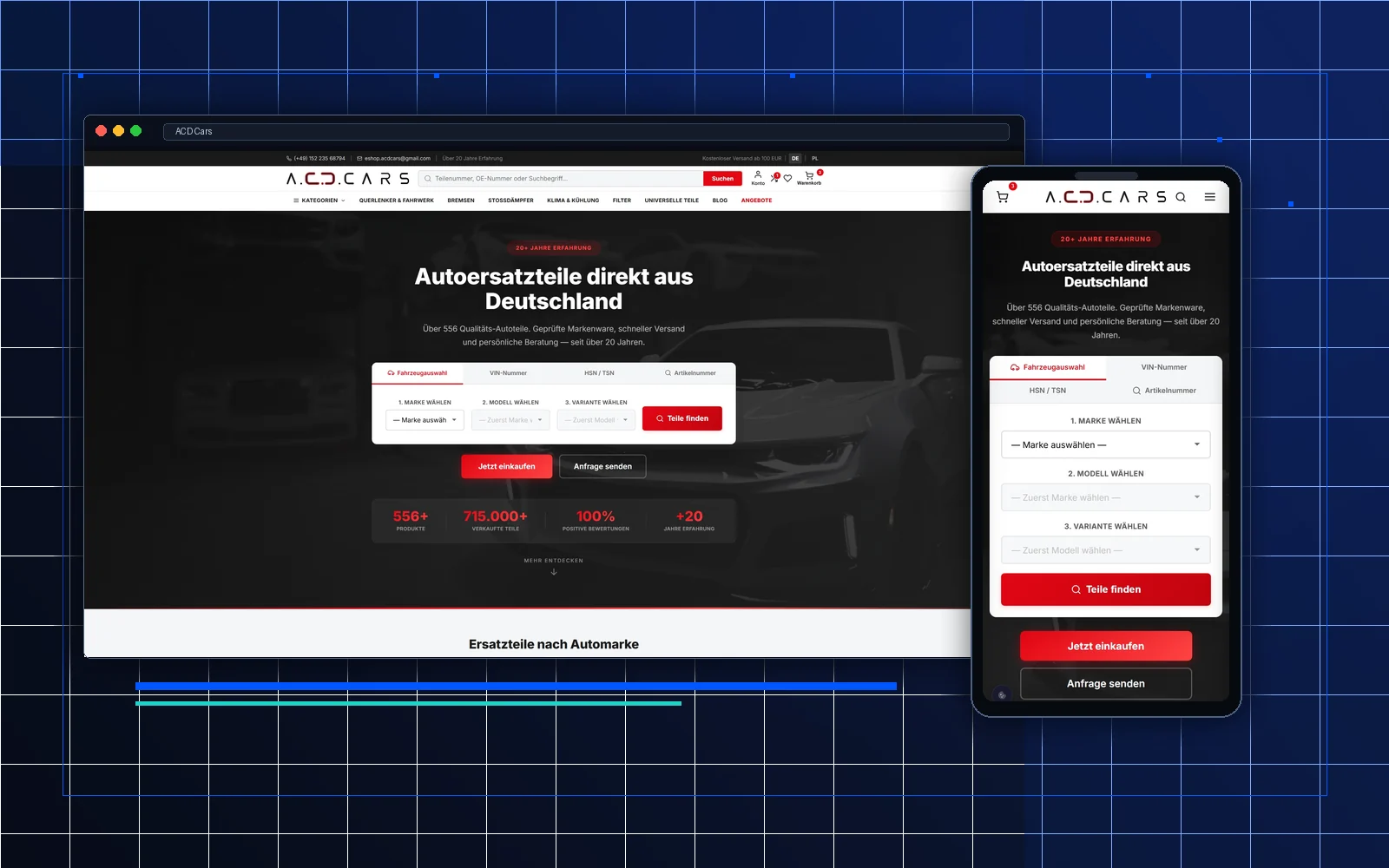 Realizacja MKM Labs: ACD Cars - e-commerce automotive